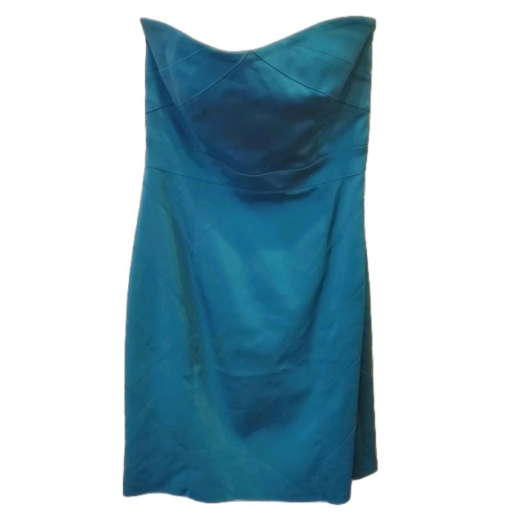 Vera Wang strapless teal blue green mini dress size 8, new without tag